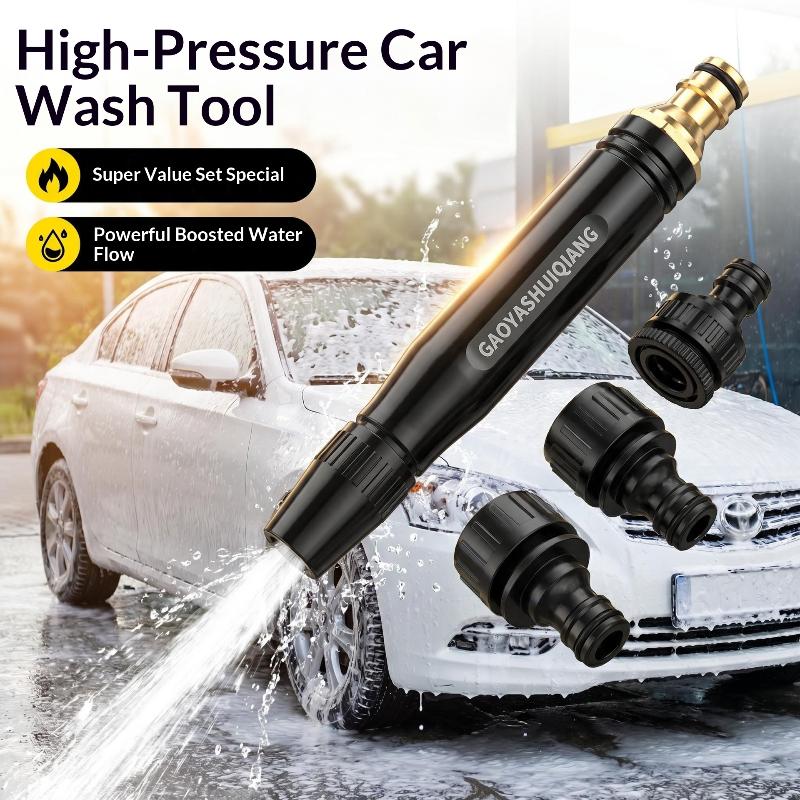 High Pressure Water Hose Nozzle, Booster Design With 3 Spray Modes, Adjustable Water Sprayer For Car Washing Home Daily Cleaning
