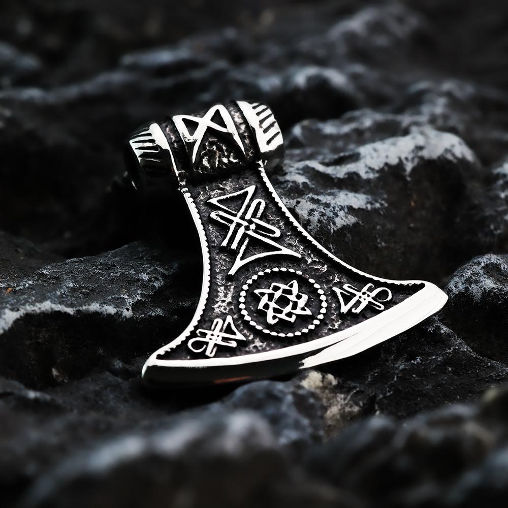 

Подвеска из нержавеющей стали Nordic Retro Viking Axe Steel Color - Pendant Only