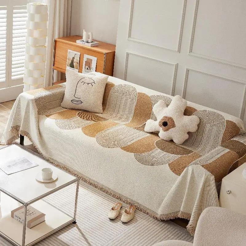 Simple Chenille Living Room Sofa Towel Fashion Four Seasons Universal Couch Blanket Dustproof Non Slip Full Protective Cover