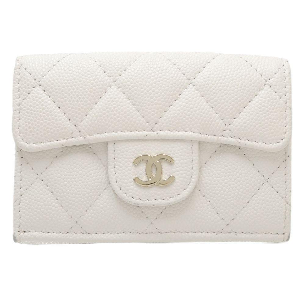 Used CHANEL Classic Small Flap Matelasse Caviar skin Tri-fold wallet AP0230 /083640