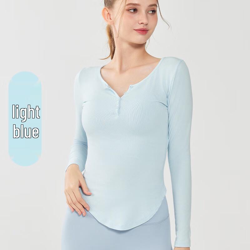 Women's V-Neck Slim Fit Long Sleeve Sports Base Layer Yoga Top