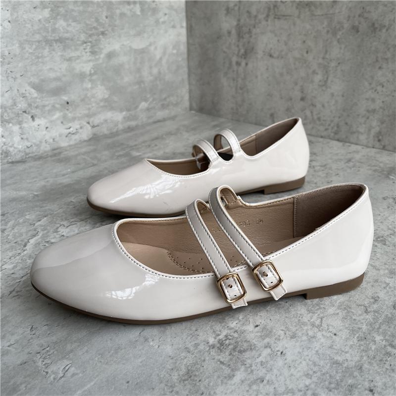 Fashion Flat Shoes for Women's 2024 Spring/summer New Mary Jane Ladies Shoes Square Toe Black  Ladies Shoes  Loafers Women