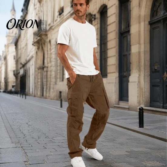Weiche Hautfreundliche Lounge-Hose Herren Cargohose, Lockere Passform Jogginghose mit Verstellbarem Kordelzug Stylischer Hip-Hop-inspirierter Bündchen, Mehrere Taschen,