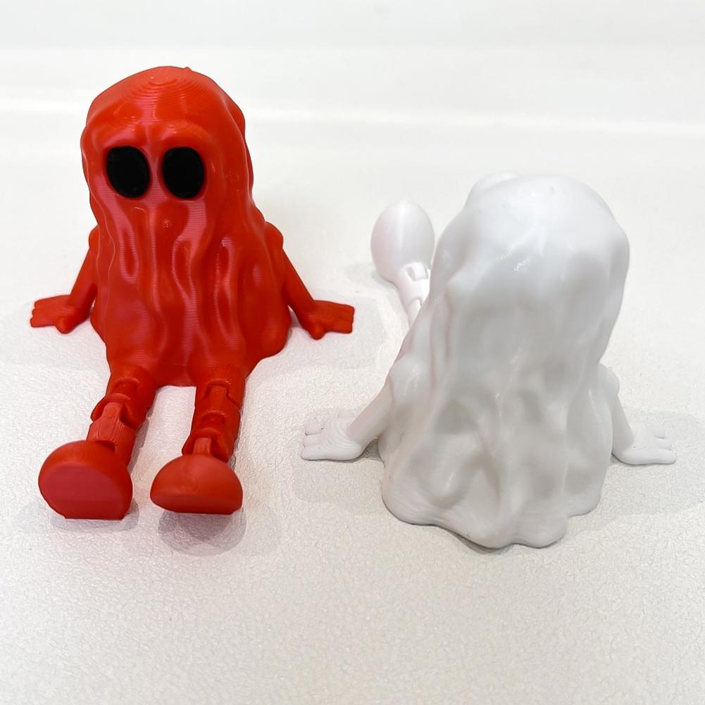 Halloween Ghost Figurine 3D Printed Sitting Ghost Desktop Halloween Decorations Creative Party Gift Ornaments