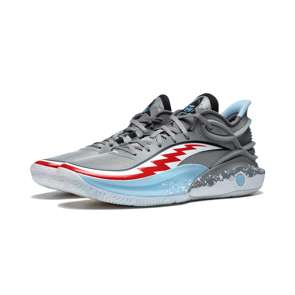 New LINING CJ 3 Basketball Shoes Men's Low Top Gray Red White ABAU007-11