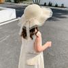 Elegant Summer Kids Straw Hat with Lace Wide Brim Cute Breathable Sun Hat Shoulder Bag for Girls Beach Outdoor Sunscreen