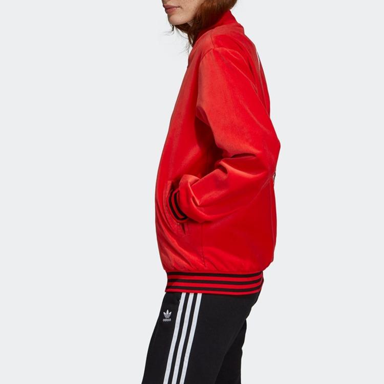 Adidas Originals Trefoil Casual Sports Zip Jacket Women Jackets Red FH8560