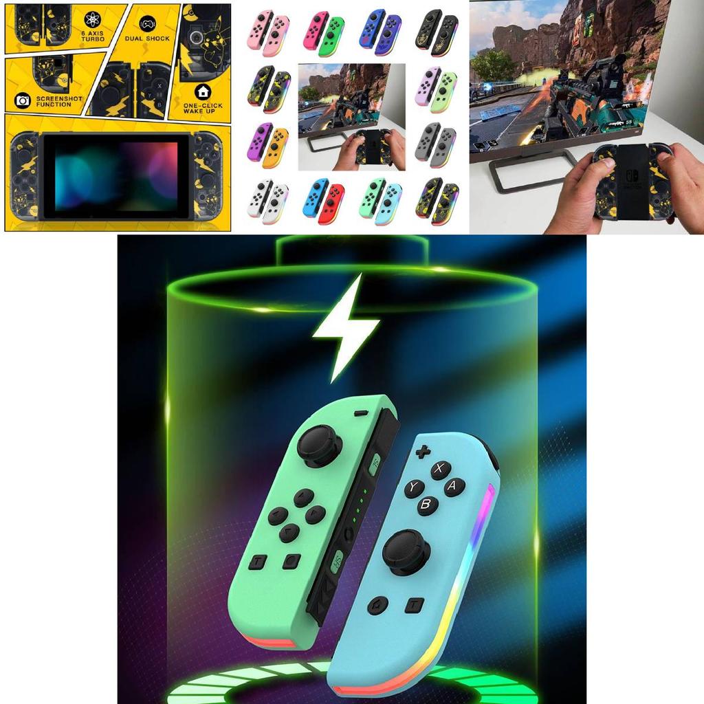 Colorful Rgb Light Switch Joycon Controller With Vibrant Vibration And Motion Sensitivity