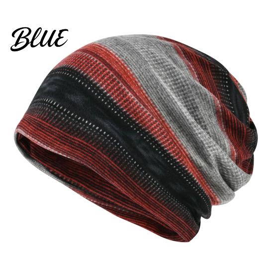 Versatile Lazy Style Hair Tie Women's Geometry Print Slouchy Hat Casual Soft Stretch Skull Colorful Geometric Pattern Hat Cap Warm Cancer