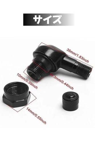 YFFSFDC Air Valve Stem Tire Valve 90 Degree Aluminum Set of 2 Car Motorcycle Tire Valve Stem Tubeless Tire Compatible with 11.3mm Rims Auto Wheel