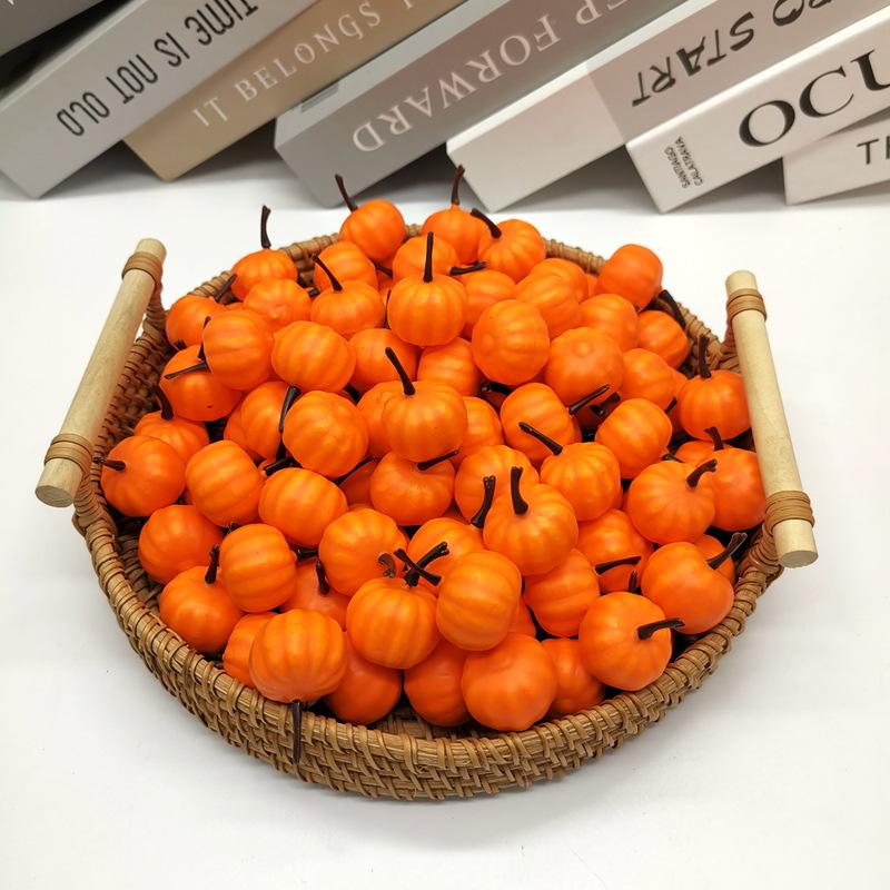 12/24/48Pcs Mini Artificial Pumpkin Happy DIY Halloween Fake Simulation Vegetabl Decoration for Home Halloween Props Crafts