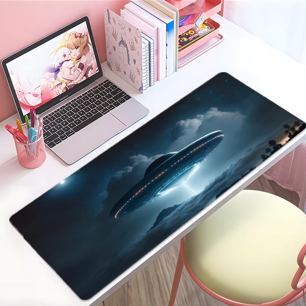 Theme Mysterious Uufo Encounter Mouse Pad Large Thick Desk Pad Stitched Edges Gaming Mouse Mat For Pc