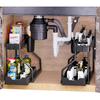 Étagère de rangement sous évier, rangement d'armoire de cuisine, tiroir de rangement à double glissière, panier de rangement polyvalent pour salle de bain