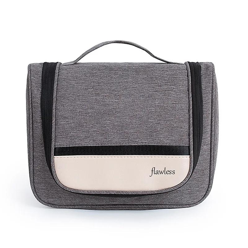 Flores polyester double opening bag with hand-held large capacity hook, convenient waterproof makeup bag, high aesthetic value