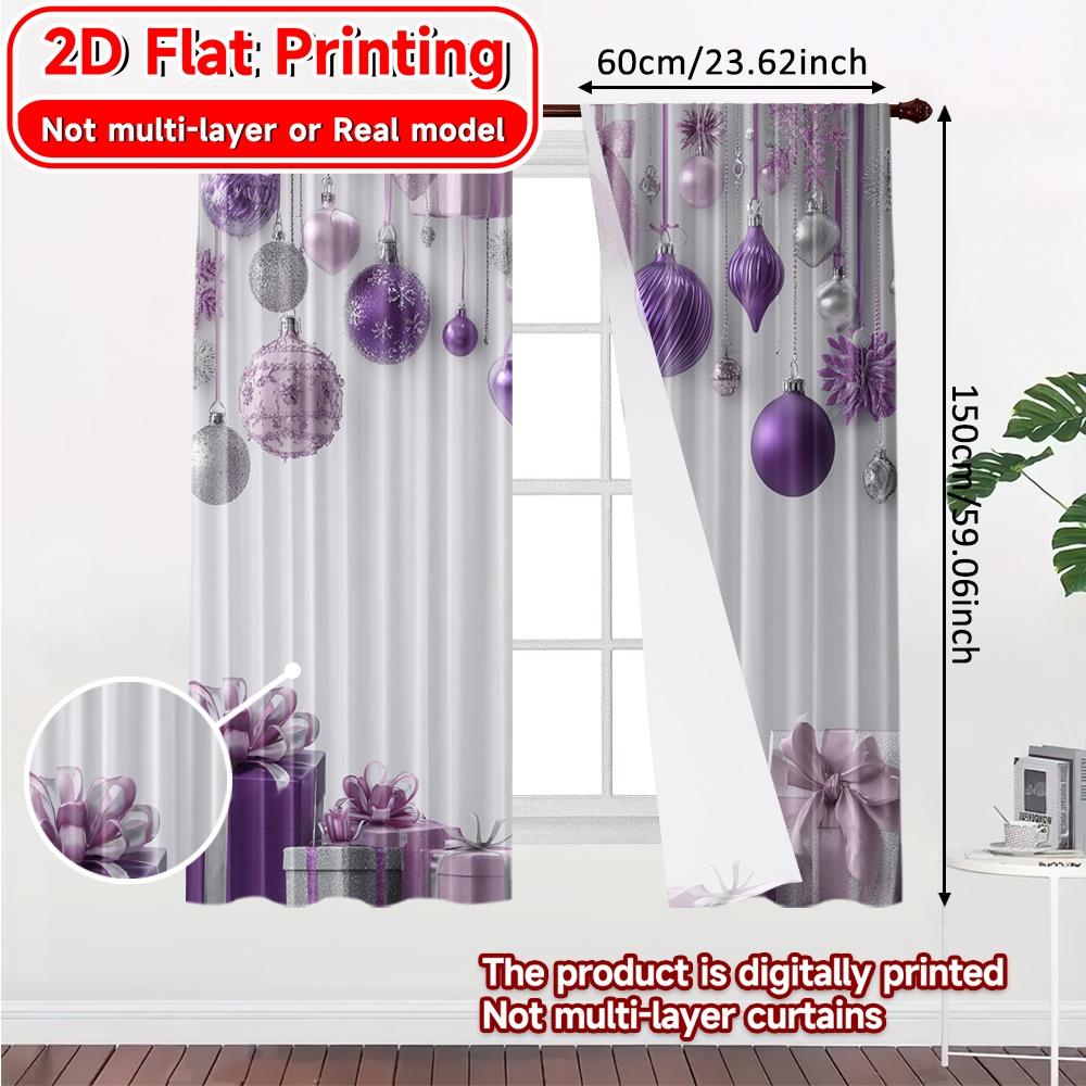 2D Flat Printing,2pcs Lavender Ornaments Popular Curtain Yarn Curtains Gifts Perfect for Bedroom & Living Room Decor