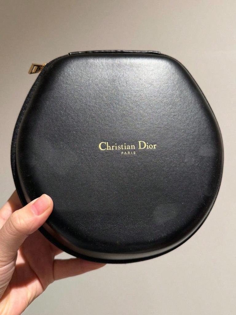 Dior Custodia Nera con Zip per Occhiali da Sole in Pelle
