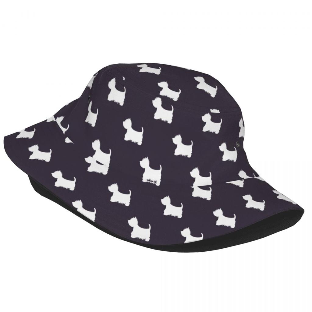 West Highland Terrier Westie Bucket Hat Hot Summer Headwear Dog Fishing Fisherman Cap for Outdoor Sports Unisex Irish Country Hat