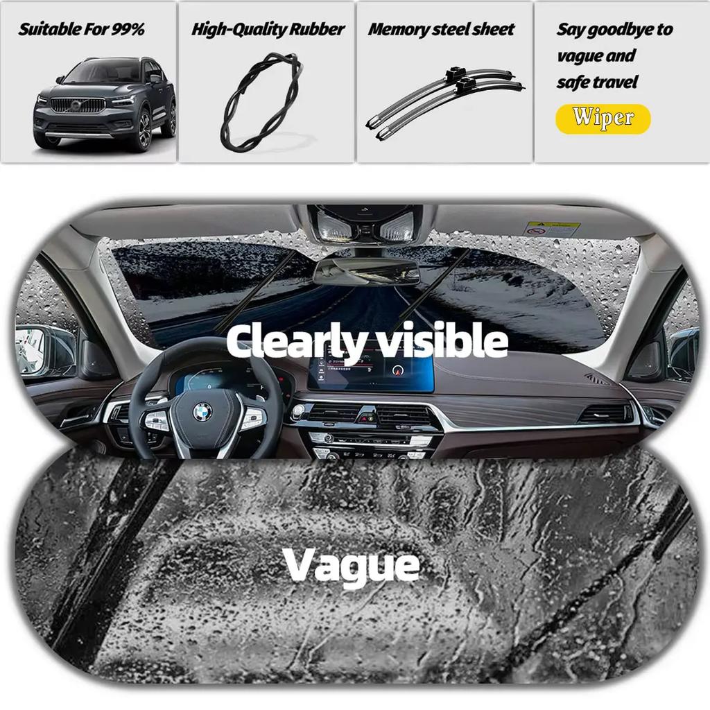 Front Windshield Windscreen Wiper Blades Carbon Fibre Wipers For Citroen C1 MK1 C2 Europe C3 Aircross 2005-2020