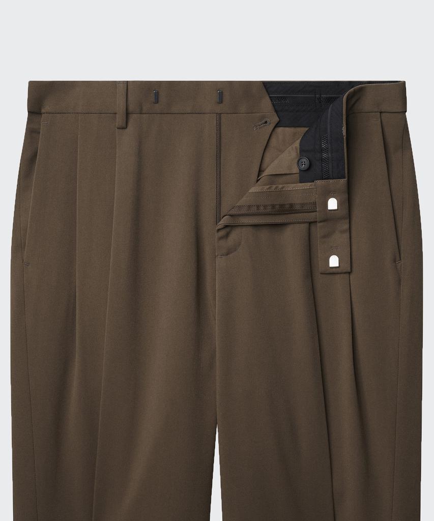MUSINSA STANDARD Real Wide Hidden Banding Slacks [Brown]