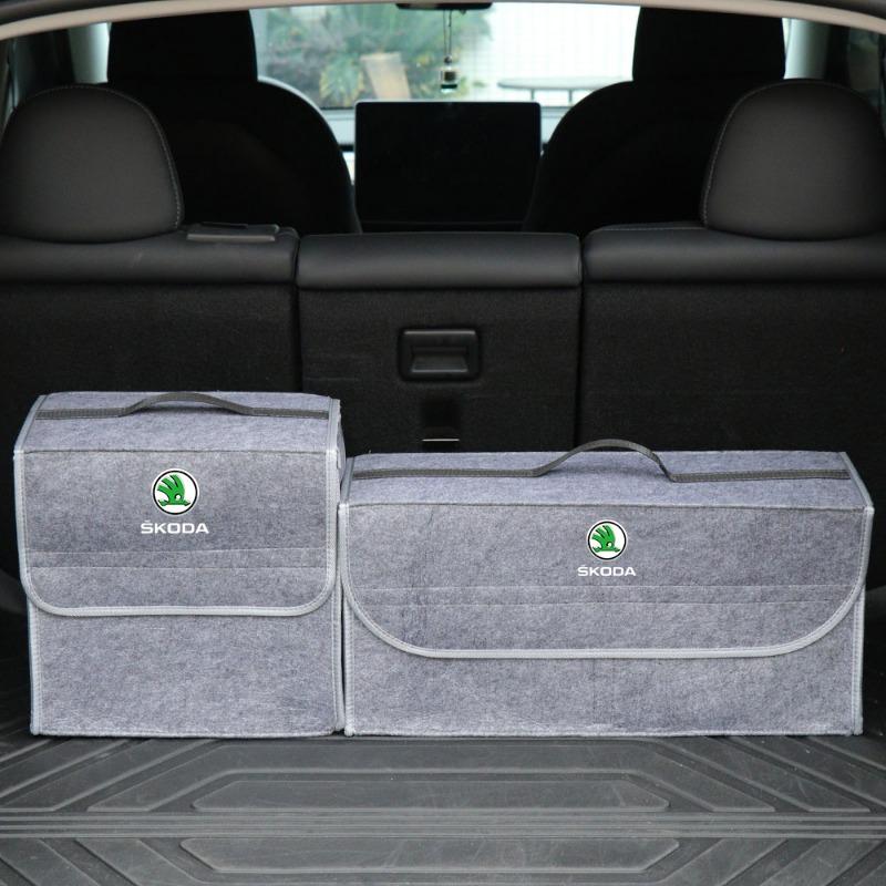 Car Soft Felt Storage Bag Organizer Cars Foldable Trunk Bag for Skoda Octavia 1 2 3 A4 A5 MK2 Fabia Kamiq Kapoq Kodiaq Rapid SCALA