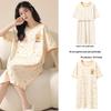 Women's Plus Size Short-Sleeve Summer Nightgown with Breast Pads - Casual Loose Fit for Indoor & Outdoor Wear