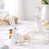Easter Decorations - Cute Mother and Baby Rabbit Resin Figurine - Home Desk Decoration
