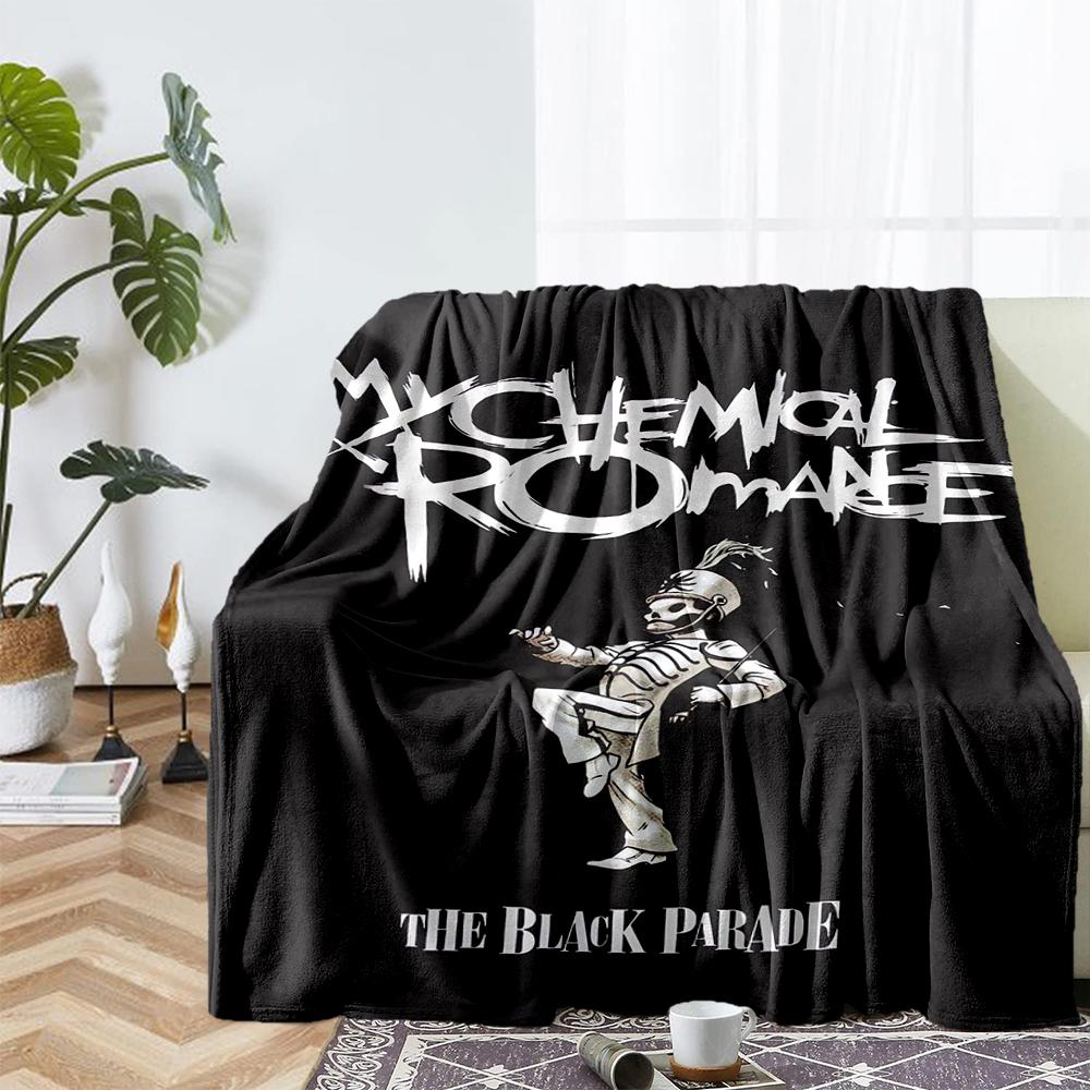 My Chemical Romance Theme Printed Blanket - Perfect for Couch, Bed, Travel & Outdoor Use | Machine Washable, Cozy & Durable.