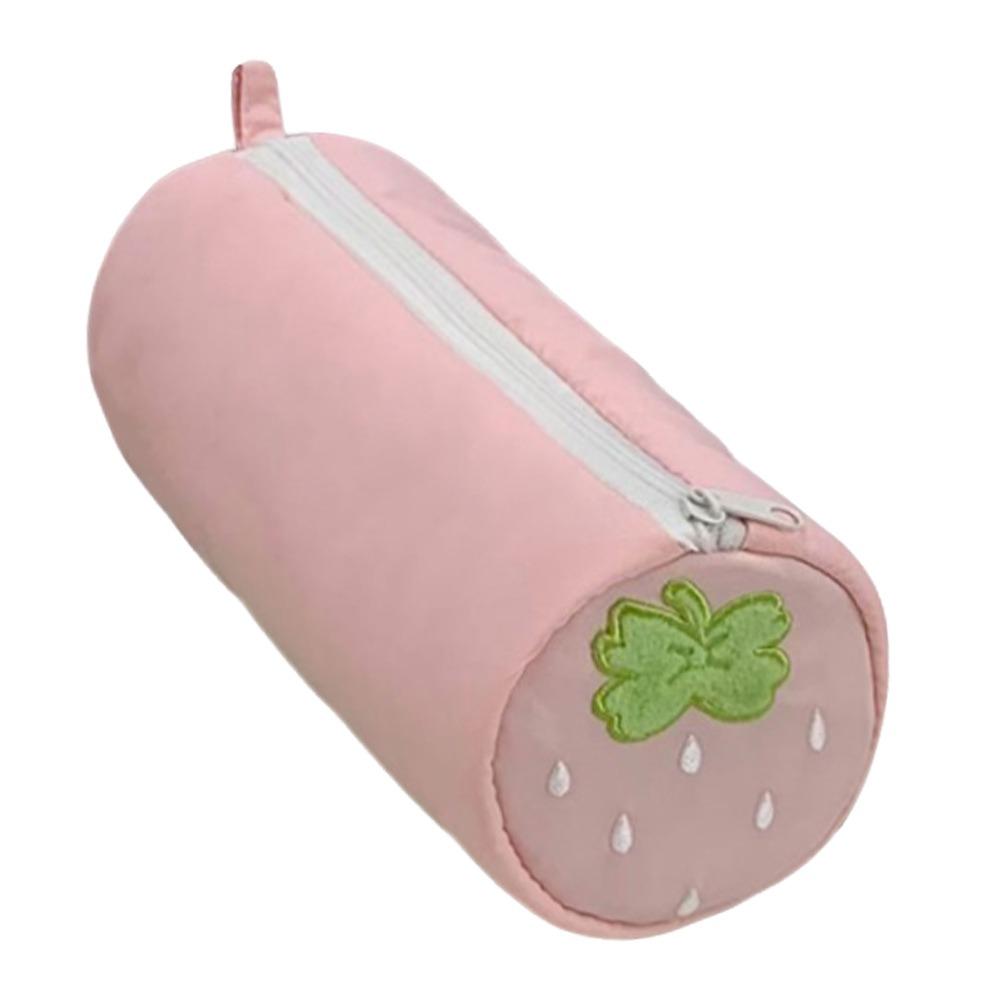 

Cute Strawberry Embroidery Pen Bag Portable Large Capacity Pencil Case Multi-functional Stationery Organizer Back To School