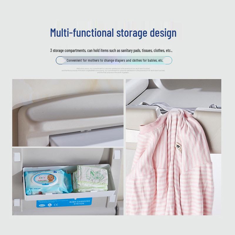 Multifunctional Baby Care & Changing Table with Third Restroom Access