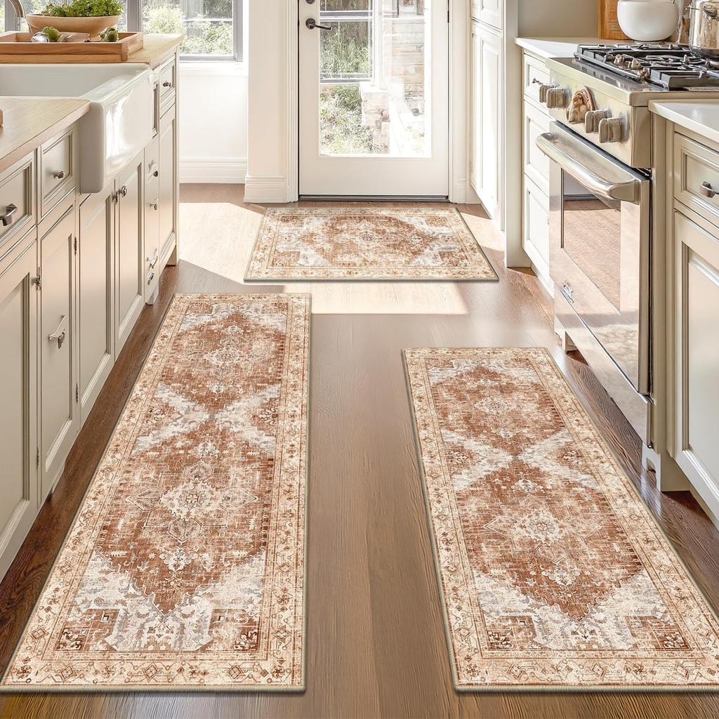 2/3pcs Bohemian Kitchen Carpet - Durable And Easy To Clean Long-Strip Floor Mat For Hallway - Home Decoration