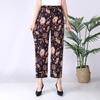 Pantaloni Casual Estivi da Donna Taglia Forte in Seta Ghiaccio Elasticizzata - Larghi, Vita Alta Elastica per Mezza Età e Anziani