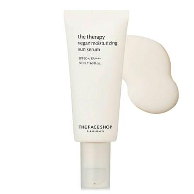 Suero solar hidratante vegano The Therapy de The Face Shop, 50 ml (SPF50 +)