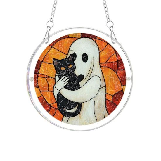 Halloween Acrylic Puzzle Suncatcher Window Hanging7.87 Inch Sun Catcher Window Decoration Ornament Ideal