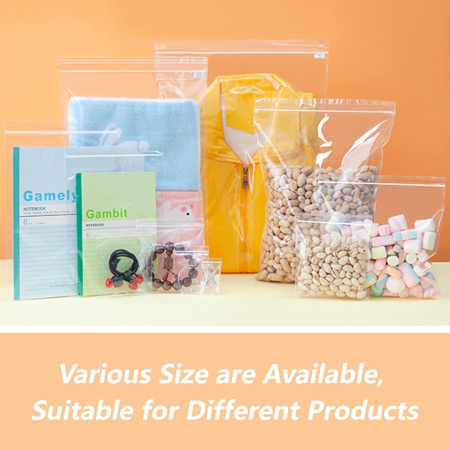 

6 x 9 (100 Count) Clear Plastic Reclosable Zip Bags - 2 Mil Zipper Poly Bags for A7 A8 A9 Cards & Envelopes, Bakery, Cookies, Candies 6 x 9