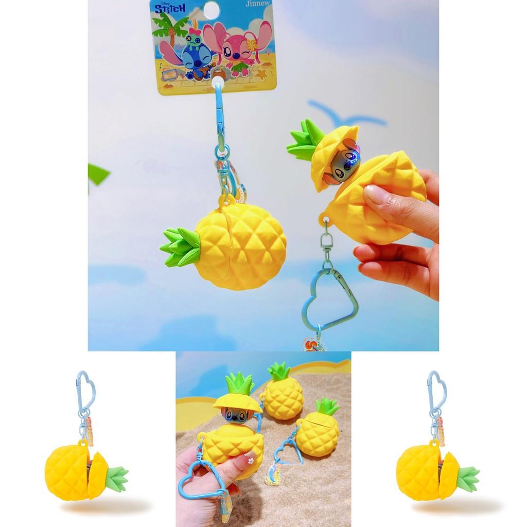 Stitch Summer Beach Collection Pineapple Silicone Keychain With Cute Character Design For Kids And Teens
