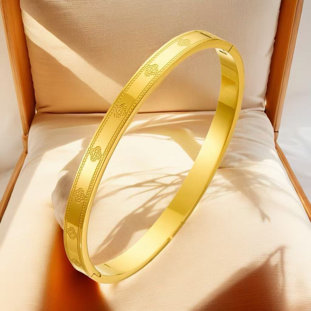Chinese Style Lucky Four Leaf Clover Women s Jewelry Bracelet 17CM