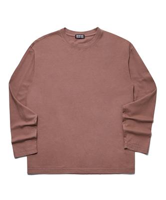 POLLUTION Pigment Back Logo Long Slv T Dust Brick