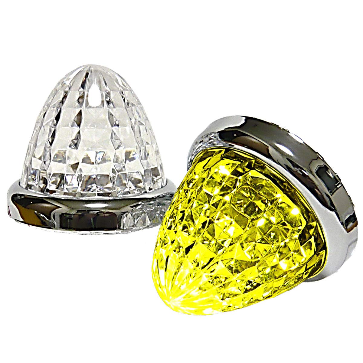 

24V Светодиодный габаритный фонарь Боковой габаритный фонарь Хромированное кольцо Принадлежности для грузовиков Комплект из 2 штук (желтый) жёлтый