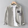 Camicia da Uomo a Maniche Lunghe Casual Larga Primavera e Autunno Giacca Camicia alla Moda Versatile Top da Lavoro Giapponesi