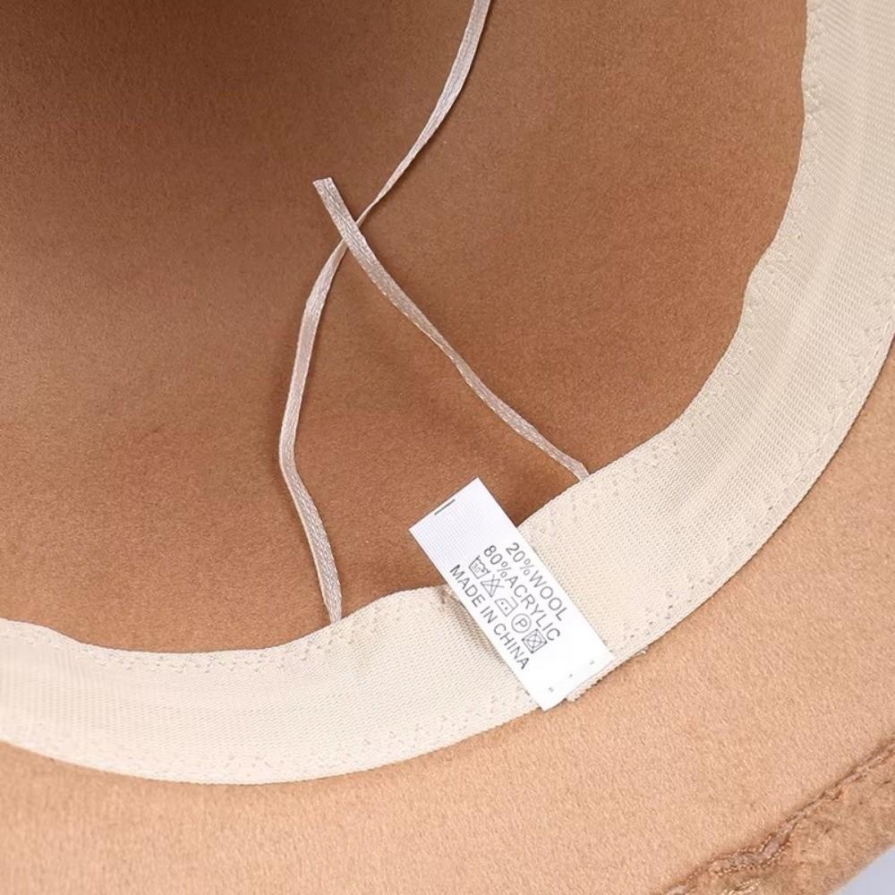 Warm Wool Formal Hat Adjustable Flower Decorated Hat Korean Fisherman Hat Top Hat