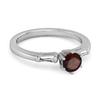 Garnet Three Stone Ring - 925 Sterling Silver