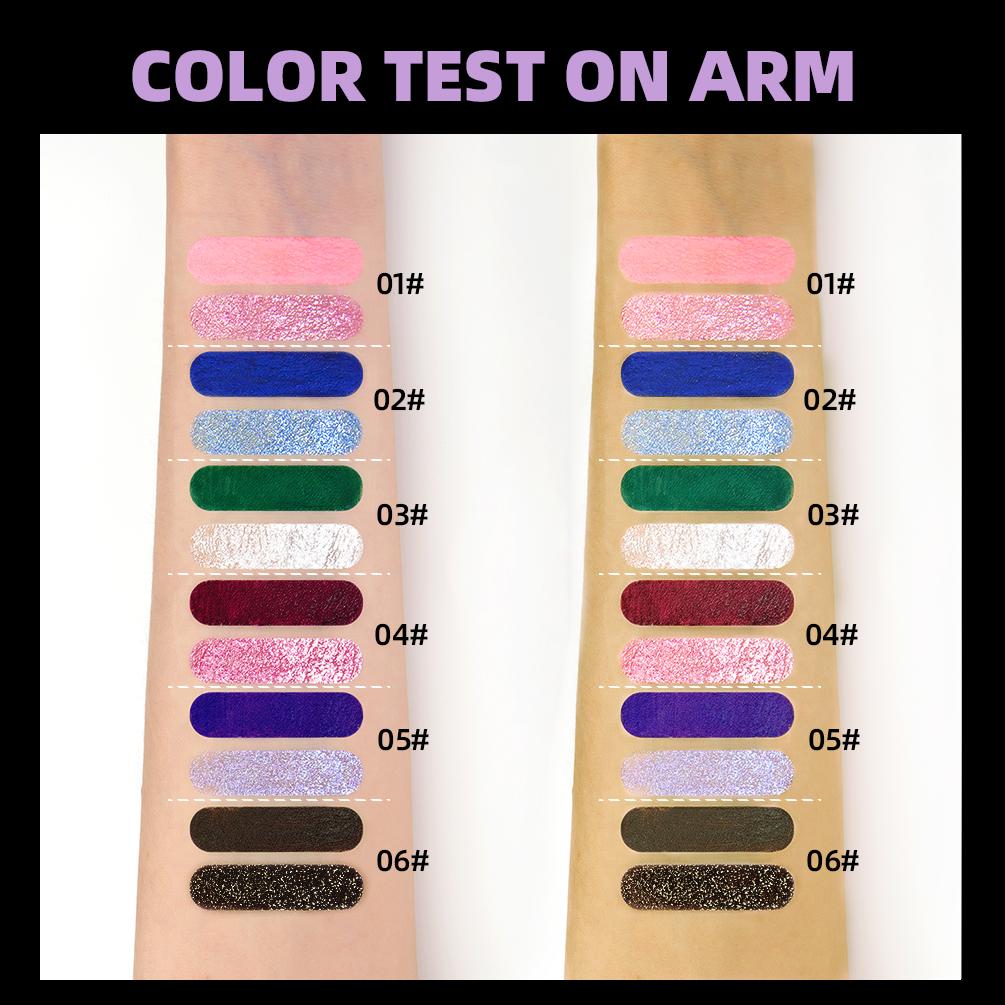 QIBEST Doppelseitiger Diamant-Glitzer-Mascara Langanhaltender Farbiger Mascara Wimpern Pink Blau Rot Voluminöser Wasserfester Mascara