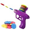 Safety EVA Foam Disc Gun Toy Fly Shooter Launcher with 15 Soft Bullets for Parent-Child Outdoor Indoor Game Stress Relief Toys