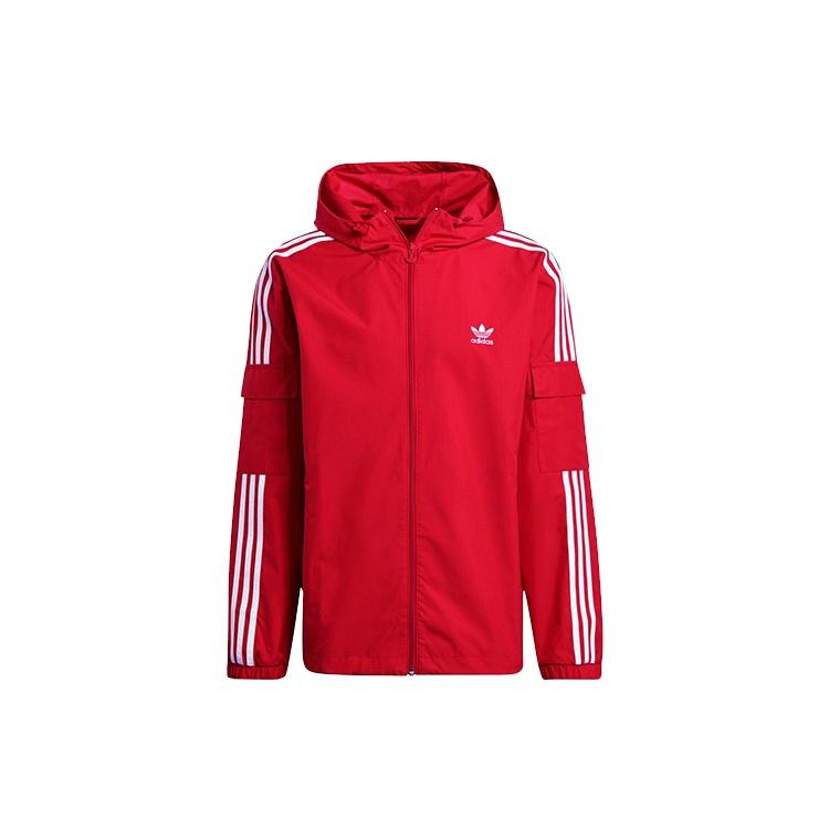adidas originals 3-stripes Wb Fz Casual Sports Stand Collar Jacket Red Men s GN3473 L