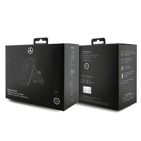 Mercedes Uchwyt Indukcyjny Mewccgslk 15W Do Kratki Went/Szybę Czarny/Black Silver Stars Magsafe