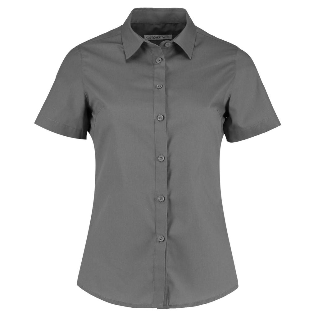 Kustom Kit Womens/Ladies Poplin Tailored Short-Sleeved Shirt