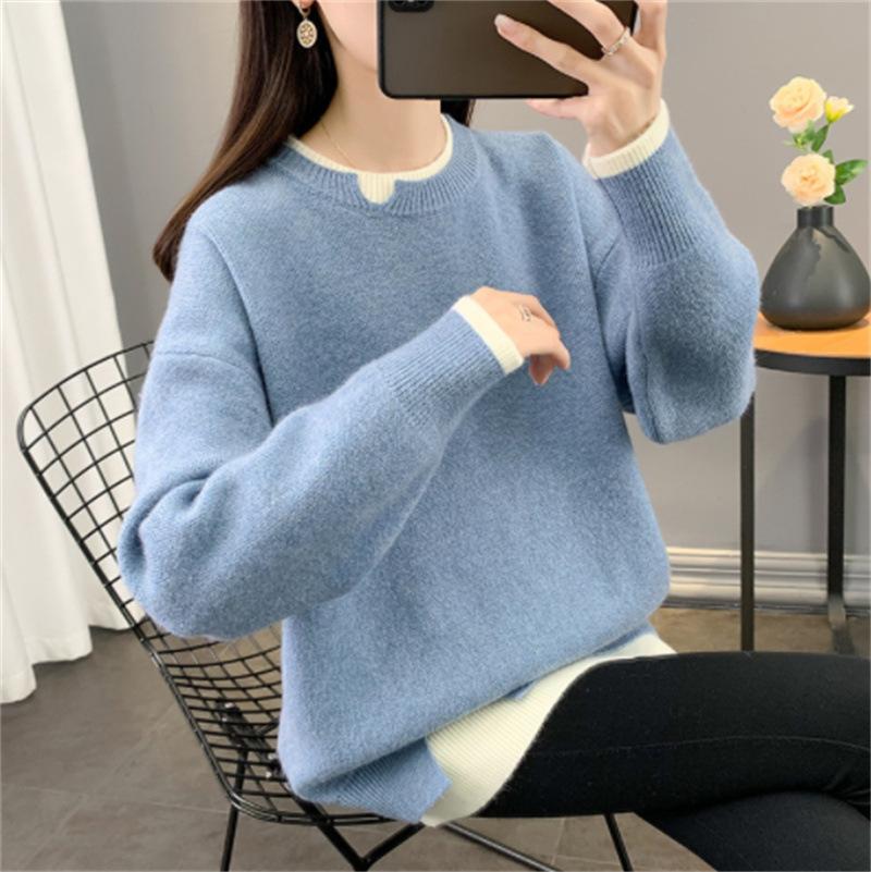 Women's Sweater Autumn and Winter New Loose and Lazy Style Outerwear Pullover Knitted Sweater