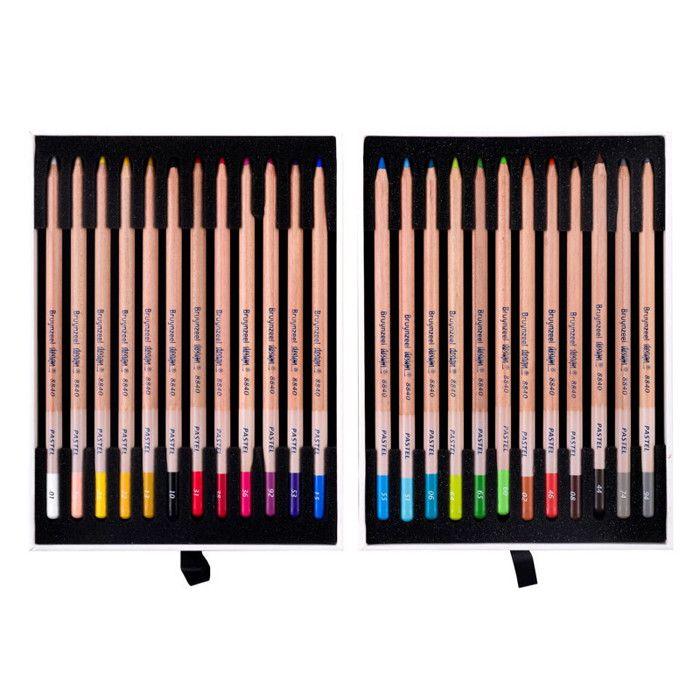 Crayon Pastel - Bruynzeel - Boîte de 24 - Couleurs Assorties - Haute Qualité - Finesse de Pointe