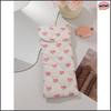 Fashion Pink Heart Small Glasses Bag Bear and Strawberry Flower Pencil Pouch Cute Sweet Women Makeup Bag Women Girl