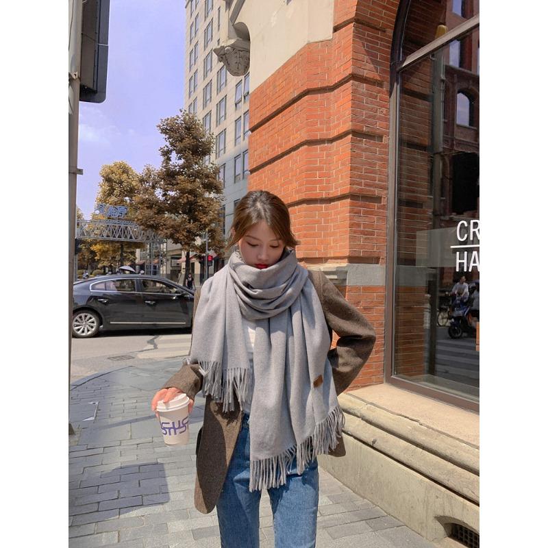 

Solid Color Scarf Women s Winter Thickened Imitation Cashmere Scarf New Men s Shawl Wool Cashmere Scarf 200 * 70CM